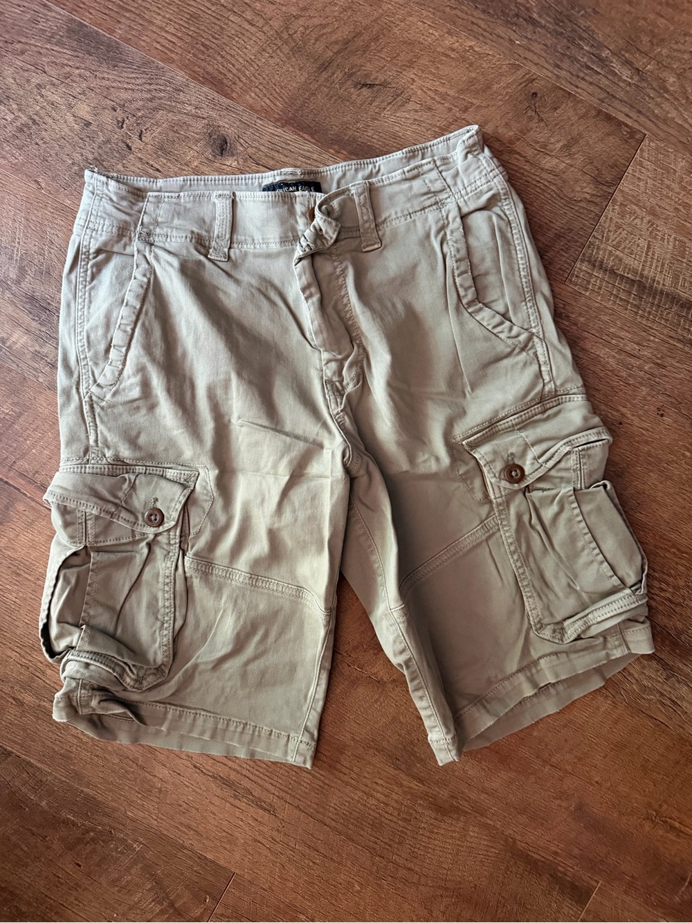 Men's Khaki Cargo Shorts Light Olive Men’s 31 AE